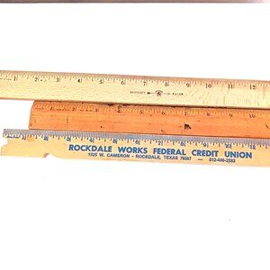 Wooden Vintage Rulers -Westcott-Senco Rockdale Works -15 + -Lot of 3 Made In USA